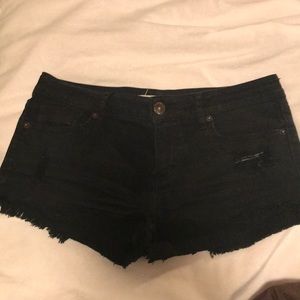 Black jean shorts